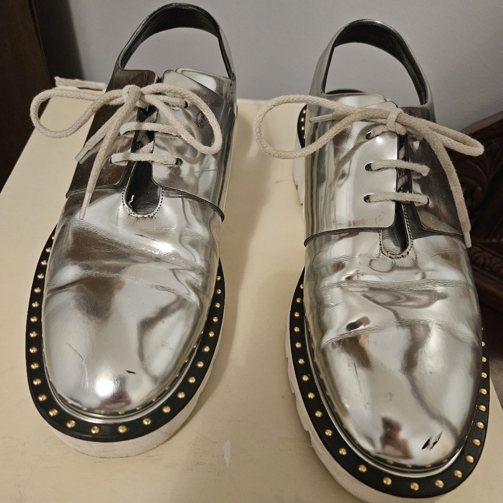 Stella Mccartney carpa hackney indium, size 41.5,  silver metal
